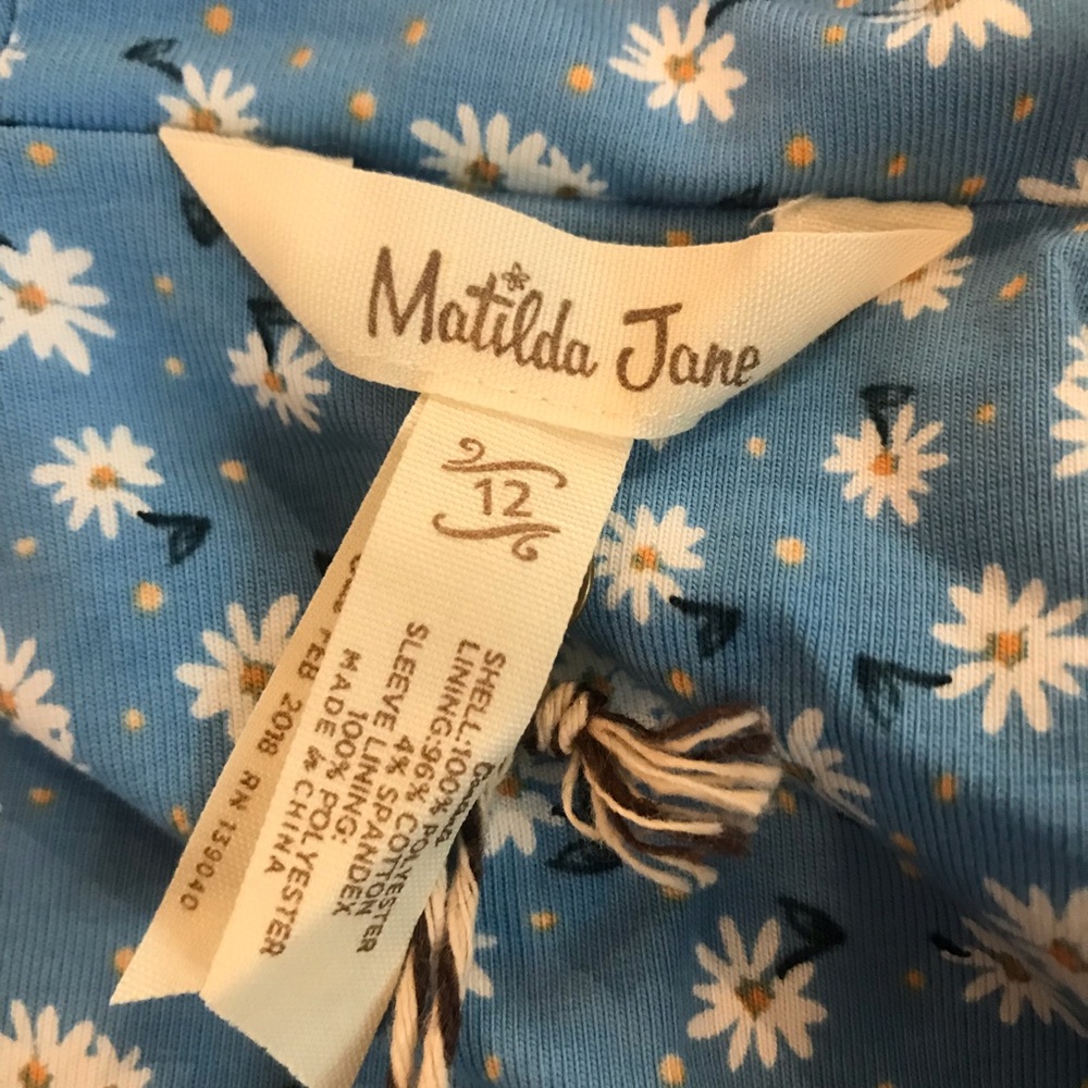 Matilda Janes Girls' Floral Hooded Raincoat - Blue/Pink/Red NWT - Picture 3 of 4